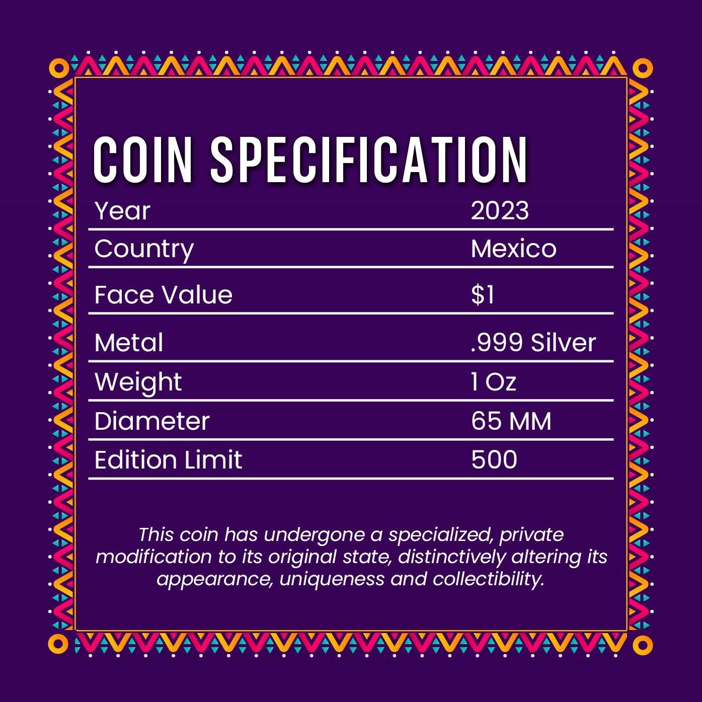2023 Mexico Libertad Viva Mexican Pride 1 oz Silver Coin w/ COA ...